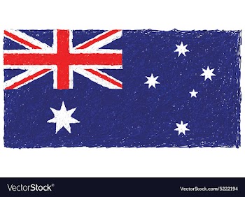 Hand drawn of Australian flag in white background vector image