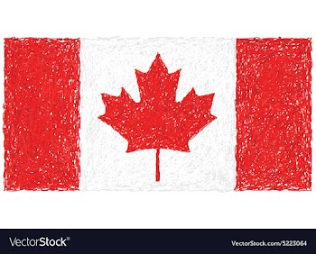Hand drawn of flag of Canada vector image