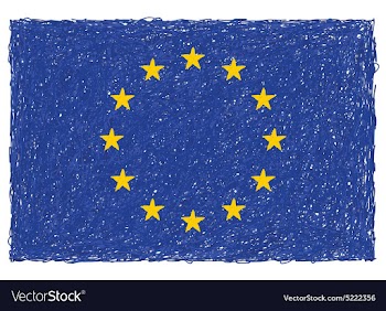 Hand drawn of flag of European union vector image