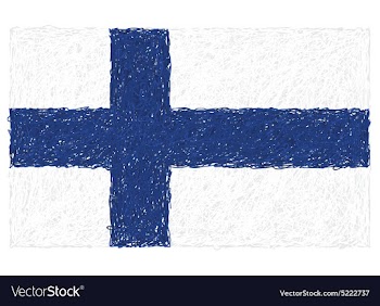 Hand drawn of flag of Finland vector image