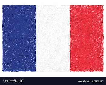 Hand drawn of flag of France vector image