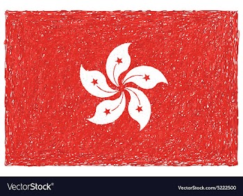 Hand drawn of flag of Hong Kong vector image