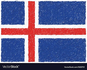 Hand drawn of flag of Iceland vector image