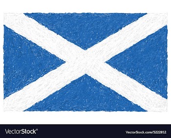 Hand drawn of flag of Scotland vector image