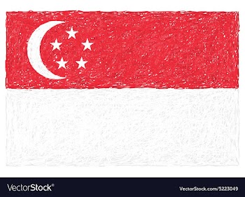 Hand drawn of flag of Singapore vector image