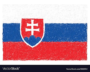 Hand drawn of flag of Slovakia vector image