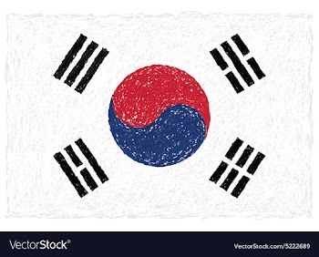 Hand drawn of flag of South Korea vector image