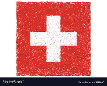 Hand drawn of flag of Switzerland vector image