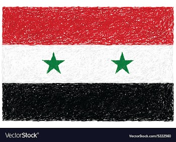 Hand drawn of flag of Syria vector image