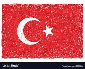 Hand drawn of flag of Turkey vector image