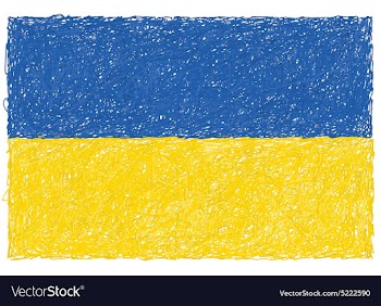 Hand drawn of flag of Ukraine vector image