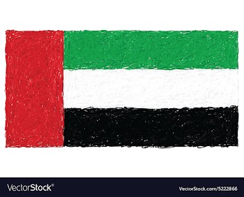 Hand drawn of flag of United Arab Emirates vector image