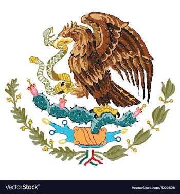 Hand drawn of Mexico coat of arms vector image