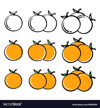 hand drawn orange