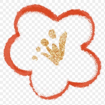 Hand drawn oriental flower png element
