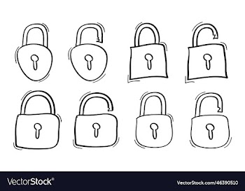hand drawn padlock icon