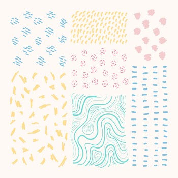 Hand drawn patterned design elements vector set