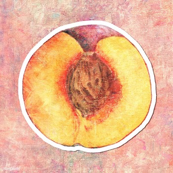 Hand drawn peach acrylic style sticker overlay with a white border | Free  illustration - 2347597
