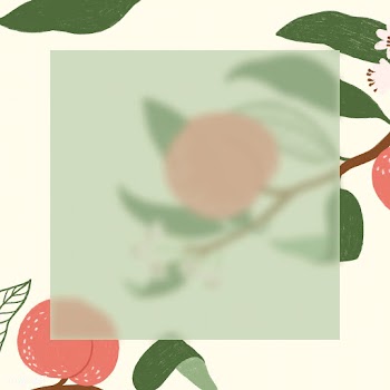Hand drawn peach fruit social template illustration  | Free  illustration - 2289088