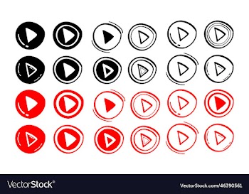 hand drawn play button icon