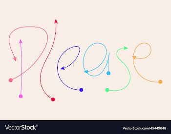 hand drawn please latter with arrows art