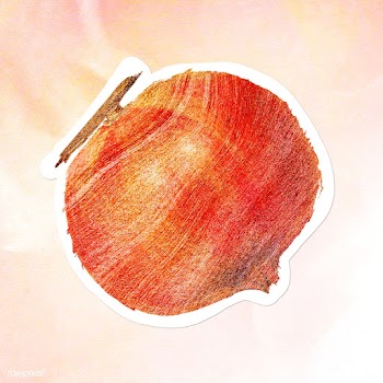 Hand drawn pomegranate brush stroke style sticker overlay with a white.. | Free  illustration - 2347085