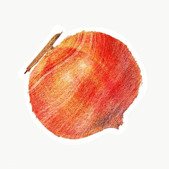 Hand drawn pomegranate brush stroke style sticker overlay with a white.. | Free  transparent png - 2347089
