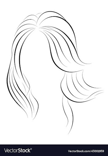 hand drawn pretty girl hairstyle isolated