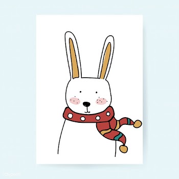 Hand drawn rabbit enjoying a Christmas holida.. | Free stock vector - 512035