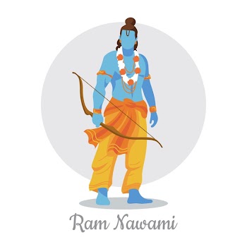 Hand drawn ram navami Free Vector