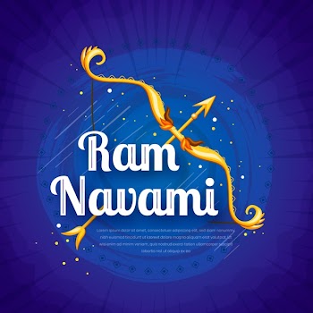 Hand drawn ram navami Free Vector