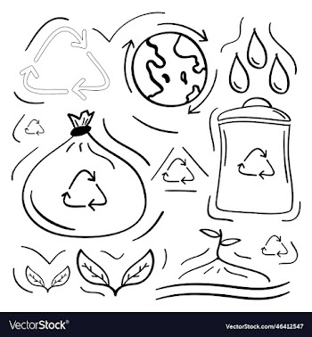 hand drawn recycle eco friendly icons