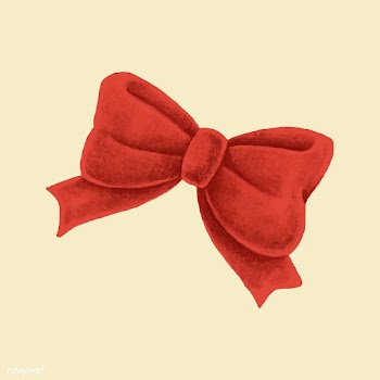 Hand drawn red Christmas bow | Free stock vector - 488787