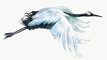 Hand drawn red-crowned crane acrylic paint style design element | Free  transparent png - 2342919