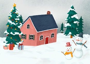 Hand-drawn red house on a white Christmas nex.. | Free stock vector - 543898