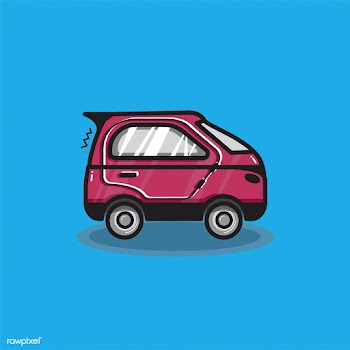 Hand drawn red microcar illustration | Free stock vector - 445124