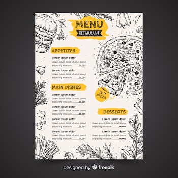 Hand drawn restaurant menu template Free Vector
