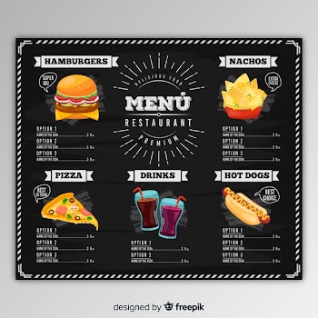 Hand drawn restaurant menu template Free Vector