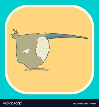 Hand drawn retro cartoon bird vector image