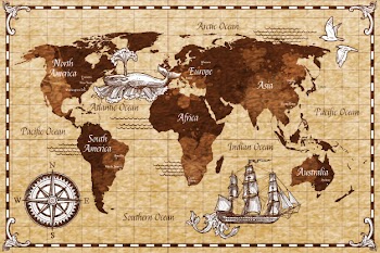 Hand drawn retro map