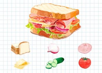 Hand drawn sandwich watercolor style | Free stock vector - 393021