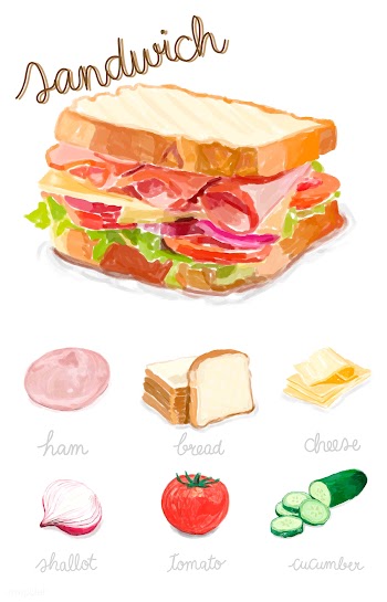 Hand drawn sandwich watercolor style | Free stock vector - 393097