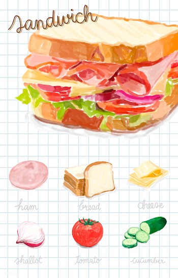 Hand drawn sandwich watercolor style | Free stock vector - 393132