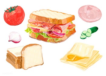 Hand drawn sandwich watercolor style | Free stock vector - 393140