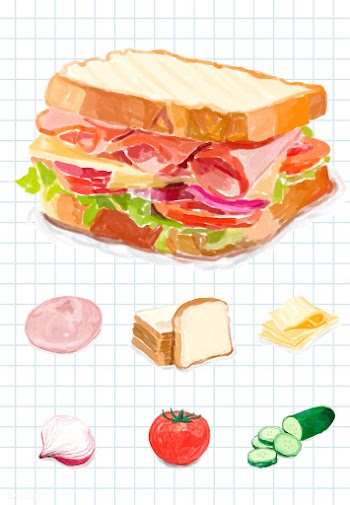 Hand drawn sandwich watercolor style | Free stock vector - 393397