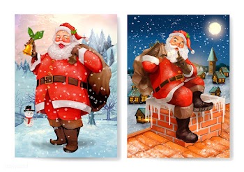Hand drawn Santa Claus Christmas greeting car.. | Free stock vector - 520270