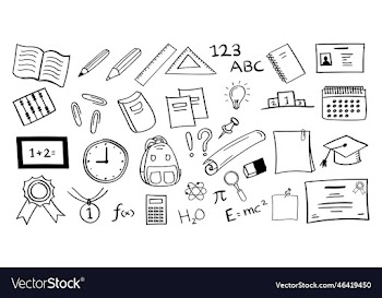 hand drawn school and education icon
