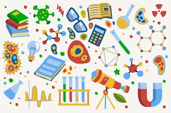 Hand-drawn science education background theme Free Vector