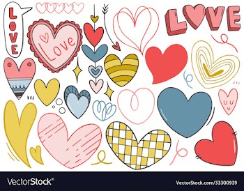hand drawn scribble hearts