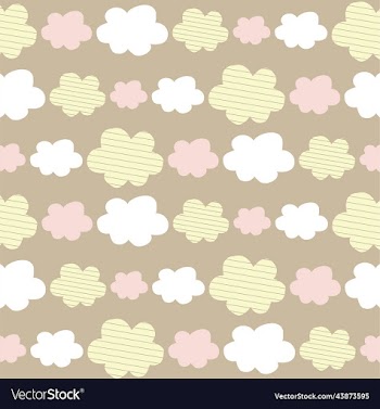 hand-drawn seamless pattern with cute clouds